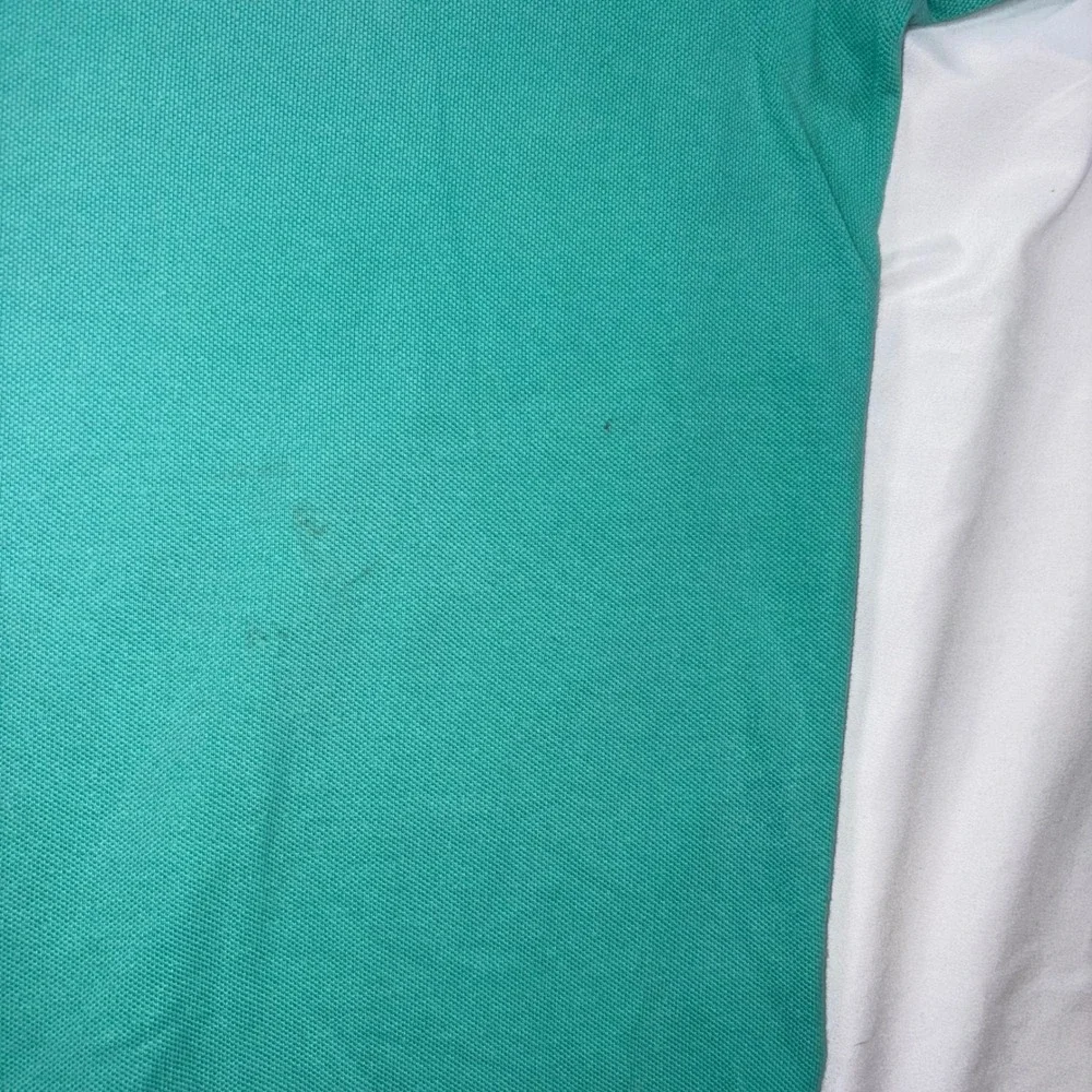 Polo Ralph Lauren Mens Large Teal Green Pique Cotton Short Sleeve Polo ShirtPony